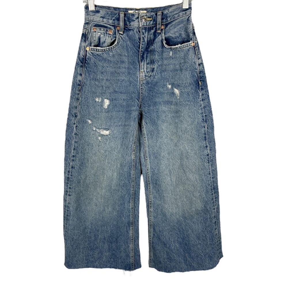 Free People We The Free Cropped Barrel Leg Jeans 25